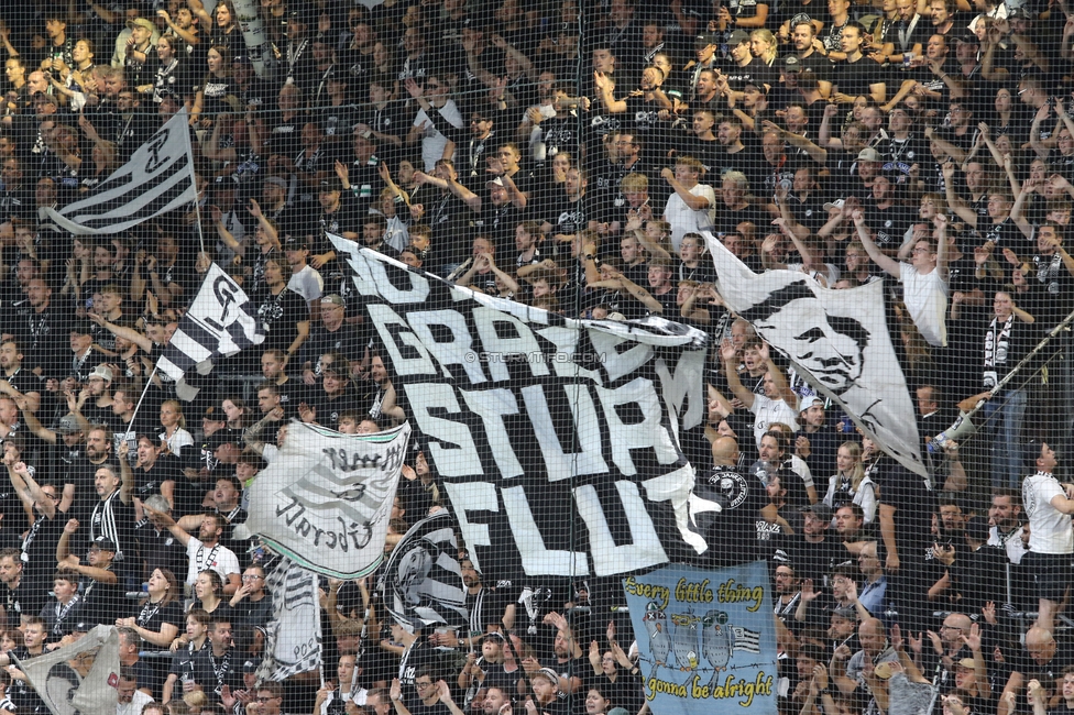 Sturm Graz - Heart of Midlothian
UEFA Champions League Qualifikation 2. Runde, SK Sturm Graz - Heart of Midlothian, Stadion Liebenau Graz, 21.07.2026. Foto zeigt Fans von Sturm
