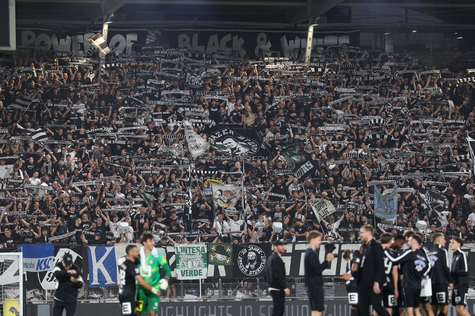 Sturm Graz - Heart of Midlothian
UEFA Champions League Qualifikation 2. Runde, SK Sturm Graz - Heart of Midlothian, Stadion Liebenau Graz, 21.07.2026. Foto zeigt Fans von Sturm
