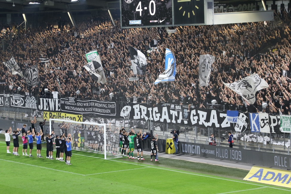 Sturm Graz - Heart of Midlothian
UEFA Champions League Qualifikation 2. Runde, SK Sturm Graz - Heart of Midlothian, Stadion Liebenau Graz, 21.07.2026. Foto zeigt Fans von Sturm

