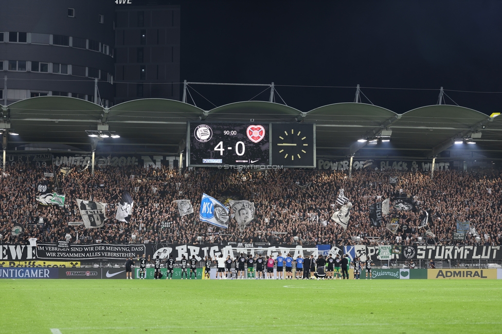 Sturm Graz - Heart of Midlothian
UEFA Champions League Qualifikation 2. Runde, SK Sturm Graz - Heart of Midlothian, Stadion Liebenau Graz, 21.07.2026. Foto zeigt Fans von Sturm
