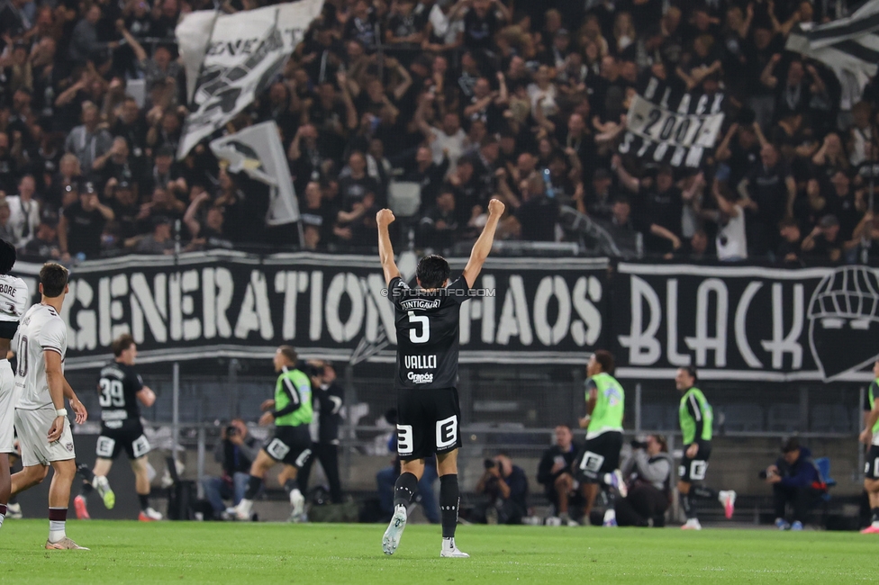 Sturm Graz - Heart of Midlothian
UEFA Champions League Qualifikation 2. Runde, SK Sturm Graz - Heart of Midlothian, Stadion Liebenau Graz, 21.07.2026. Foto zeigt Albert Vallci (Sturm)
