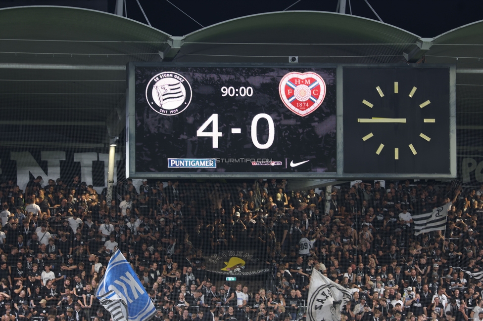 Sturm Graz - Heart of Midlothian
UEFA Champions League Qualifikation 2. Runde, SK Sturm Graz - Heart of Midlothian, Stadion Liebenau Graz, 21.07.2026. Foto zeigt den Endstand
