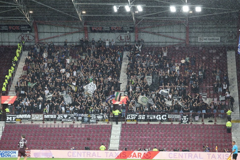 Heart of Midlothian - Sturm Graz
UEFA Champions League Qualifikation 2. Runde, Heart of Midlothian - SK Sturm Graz, Tynecastle Park Edinburgh, 28.07.2026. 

Foto zeigt Fans von Sturm und Fans von Sturm
