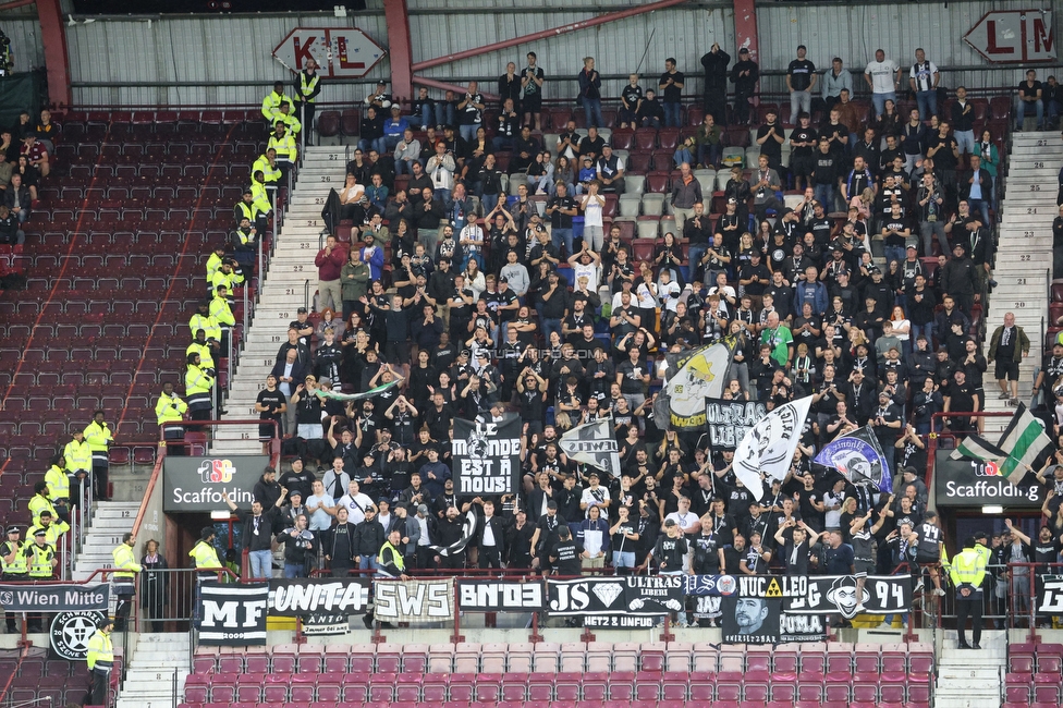 Heart of Midlothian - Sturm Graz
UEFA Champions League Qualifikation 2. Runde, Heart of Midlothian - SK Sturm Graz, Tynecastle Park Edinburgh, 28.07.2026. 

Foto zeigt Fans von Sturm

