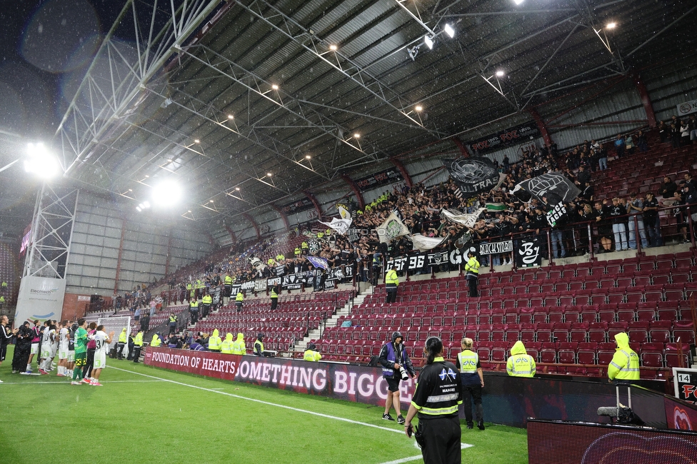 Heart of Midlothian - Sturm Graz
UEFA Champions League Qualifikation 2. Runde, Heart of Midlothian - SK Sturm Graz, Tynecastle Park Edinburgh, 28.07.2026. 

Foto zeigt Fans von Sturm
