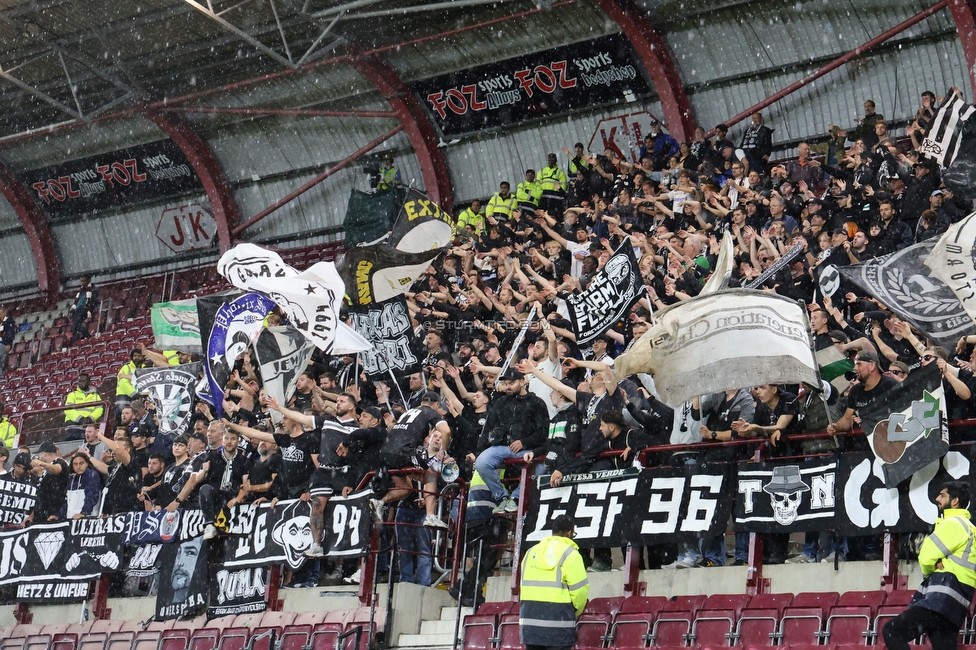 Heart of Midlothian - Sturm Graz
UEFA Champions League Qualifikation 2. Runde, Heart of Midlothian - SK Sturm Graz, Tynecastle Park Edinburgh, 28.07.2026. 

Foto zeigt Fans von Sturm
