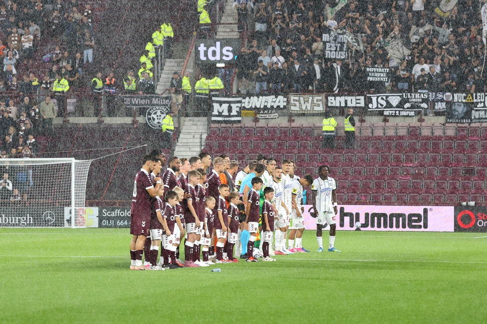 Heart of Midlothian - Sturm Graz
UEFA Champions League Qualifikation 2. Runde, Heart of Midlothian - SK Sturm Graz, Tynecastle Park Edinburgh, 28.07.2026. 

Foto zeigt die Mannschaft von Sturm
