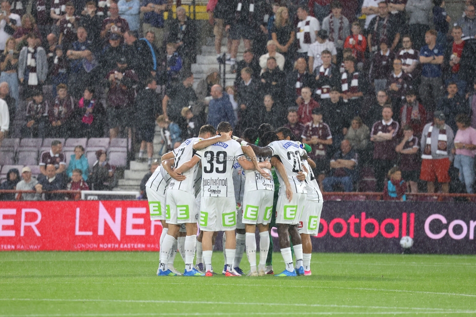 Heart of Midlothian - Sturm Graz
UEFA Champions League Qualifikation 2. Runde, Heart of Midlothian - SK Sturm Graz, Tynecastle Park Edinburgh, 28.07.2026. 

Foto zeigt die Mannschaft von Sturm
