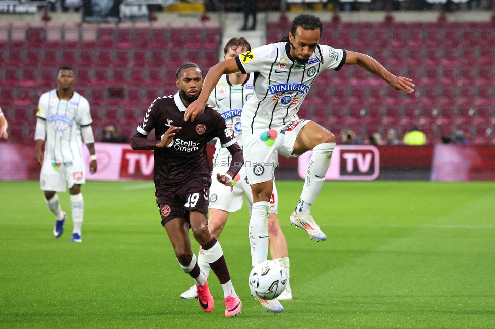 Heart of Midlothian - Sturm Graz
UEFA Champions League Qualifikation 2. Runde, Heart of Midlothian - SK Sturm Graz, Tynecastle Park Edinburgh, 28.07.2026. 

Foto zeigt Emran Soglo (Sturm)
