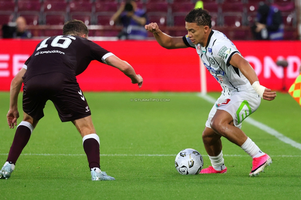 Heart of Midlothian - Sturm Graz
UEFA Champions League Qualifikation 2. Runde, Heart of Midlothian - SK Sturm Graz, Tynecastle Park Edinburgh, 28.07.2026. 

Foto zeigt Jacob Hoedl (Sturm)
