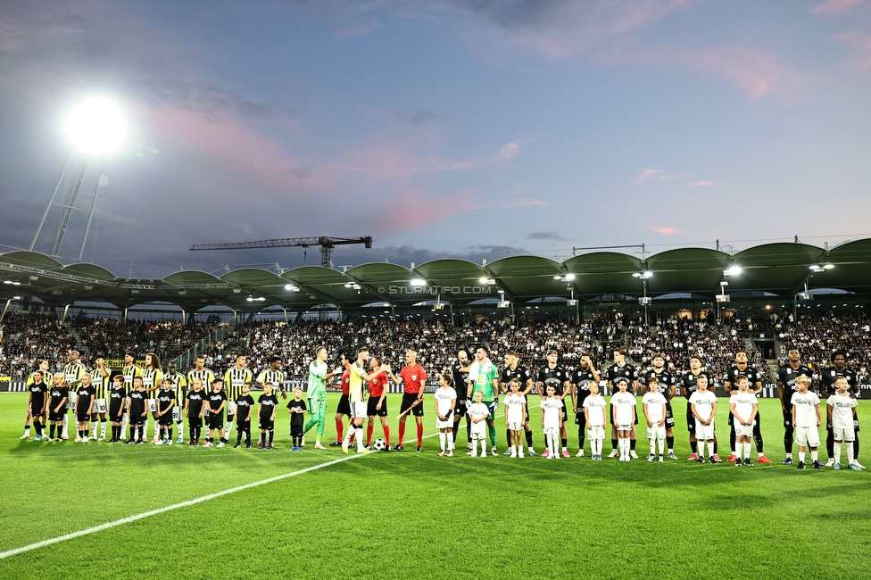 Sturm Graz - Fenerbahce
UEFA Champions League Qualifikation 3. Runde, SK Sturm Graz - Fenerbahce SK, Stadion Graz-Liebenau, 11.08.2026. 

Foto zeigt die Mannschaft von Sturm
