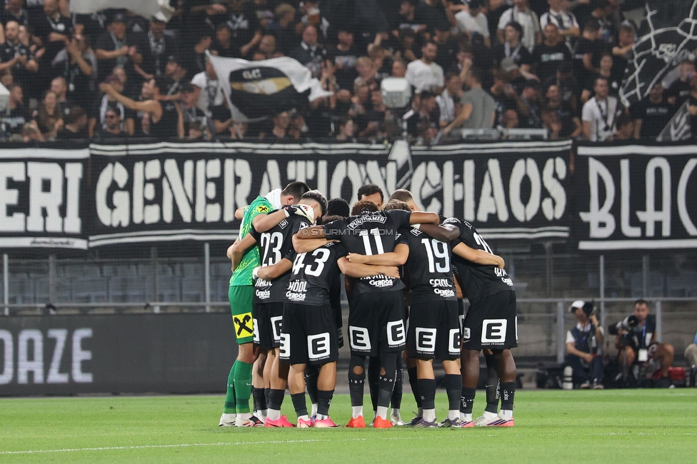 Sturm Graz - Fenerbahce
UEFA Champions League Qualifikation 3. Runde, SK Sturm Graz - Fenerbahce SK, Stadion Graz-Liebenau, 11.08.2026. 

Foto zeigt die Mannschaft von Sturm
