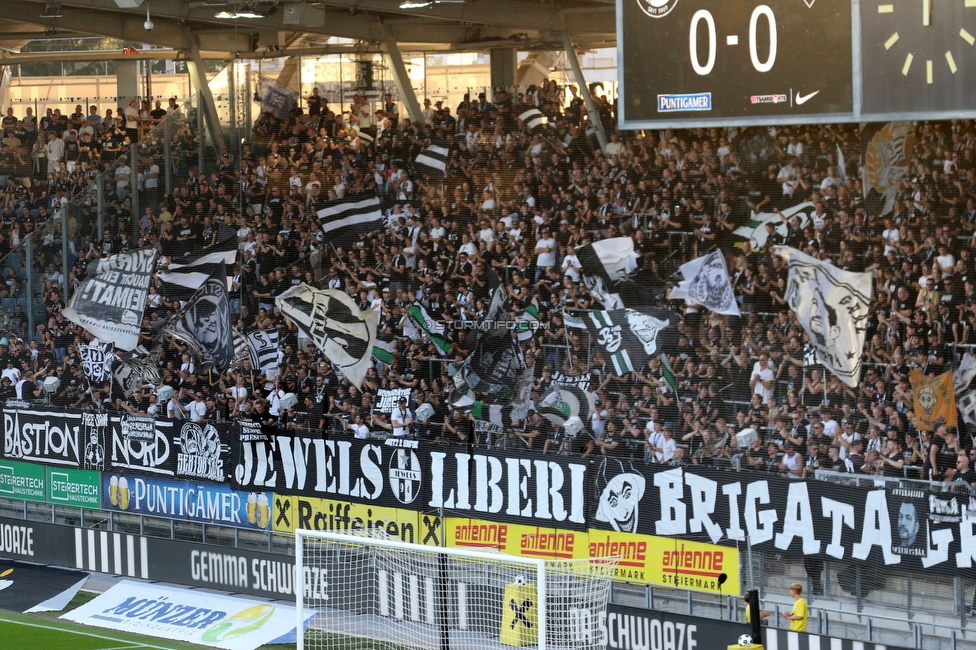Sturm Graz - Altach
Oesterreichische Fussball Bundesliga, 3. Runde, SK Sturm Graz - SC Rheindorf Altach, Stadion Graz-Liebenau, 15.08.2026. 

Foto zeigt Fans von Sturm
