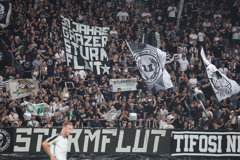 Sturm Graz - Altach
Oesterreichische Fussball Bundesliga, 3. Runde, SK Sturm Graz - SC Rheindorf Altach, Stadion Graz-Liebenau, 15.08.2026. 

Foto zeigt Fans von Sturm
Schlüsselwörter: sturmtifo sturmflut