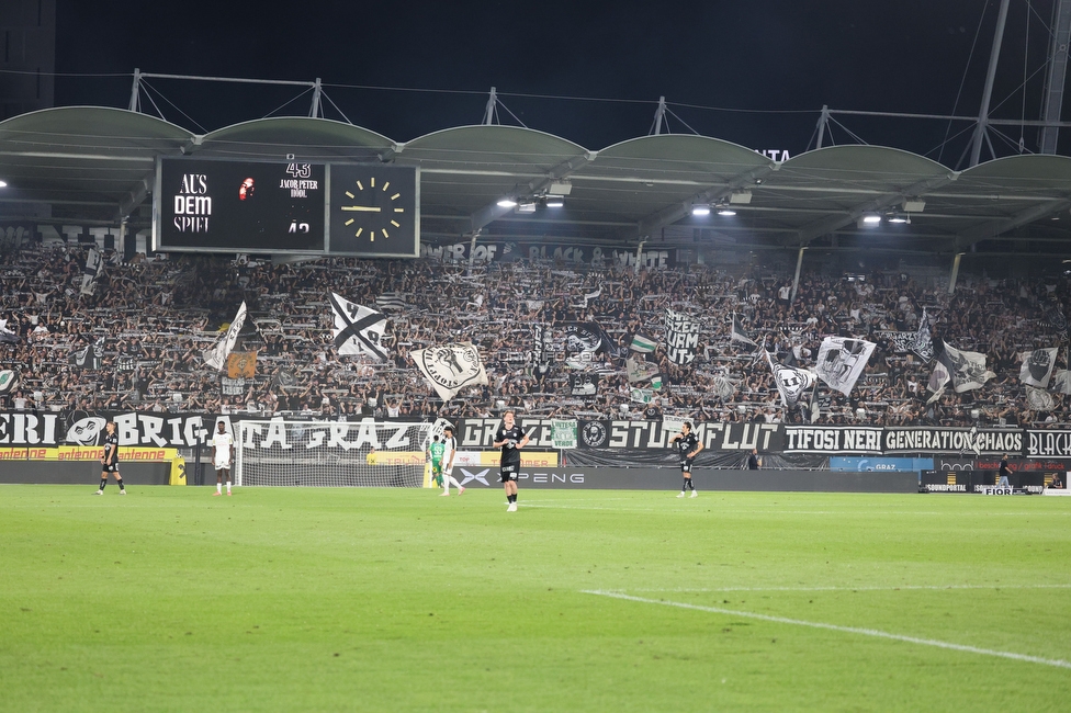 Sturm Graz - Altach
Oesterreichische Fussball Bundesliga, 3. Runde, SK Sturm Graz - SC Rheindorf Altach, Stadion Graz-Liebenau, 15.08.2026. 

Foto zeigt Fans von Sturm
Schlüsselwörter: schals