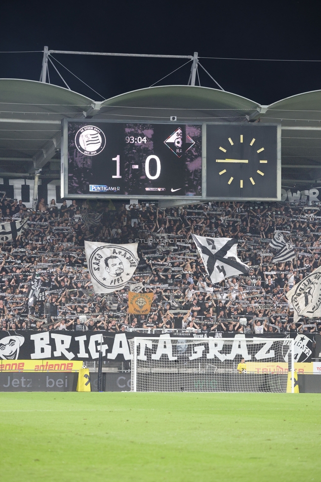 Sturm Graz - Altach
Oesterreichische Fussball Bundesliga, 3. Runde, SK Sturm Graz - SC Rheindorf Altach, Stadion Graz-Liebenau, 15.08.2026. 

Foto zeigt Fans von Sturm
Schlüsselwörter: schals brigata