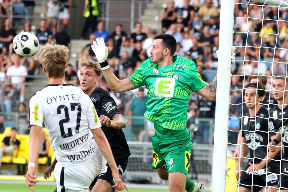 Sturm Graz - Altach
Oesterreichische Fussball Bundesliga, 3. Runde, SK Sturm Graz - SC Rheindorf Altach, Stadion Graz-Liebenau, 15.08.2026. 

Foto zeigt Nelson Weiper (Sturm) und Daniil Khyudyakov (Sturm)
