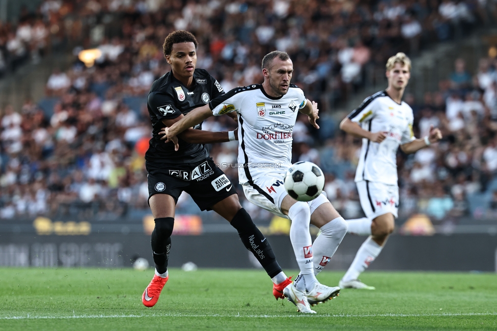 Sturm Graz - Altach
Oesterreichische Fussball Bundesliga, 3. Runde, SK Sturm Graz - SC Rheindorf Altach, Stadion Graz-Liebenau, 15.08.2026. 

Foto zeigt Axel Kayombo (Sturm)
