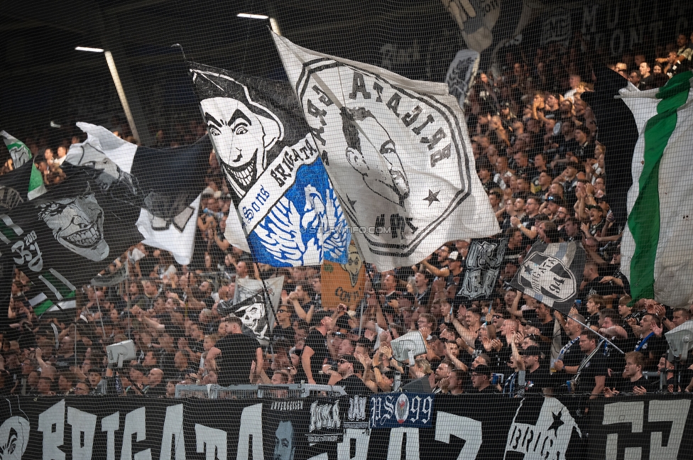 Sturm Graz - Lustenau
Oesterreichische Fussball Bundesliga, 4. Runde, SK Sturm Graz - SC Austria Lustenau, Stadion Graz-Liebenau, 22.08.2026. 

Foto zeigt Fans von Sturm
Schlüsselwörter: brigata