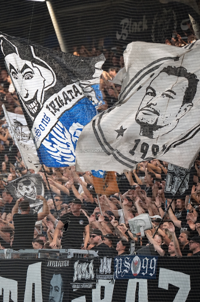 Sturm Graz - Lustenau
Oesterreichische Fussball Bundesliga, 4. Runde, SK Sturm Graz - SC Austria Lustenau, Stadion Graz-Liebenau, 22.08.2026. 

Foto zeigt Fans von Sturm
Schlüsselwörter: brigata