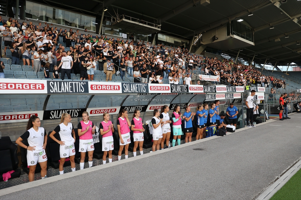 Sturm Frauen - Gintra
UEFA Womens Europa Cup Qualifikation, 1. Runde, SK Sturm Graz Frauen - FC Gintra, Stadion Graz-Liebenau, 26.08.2026.Foto zeigt die Mannschaft der Sturm Frauen
