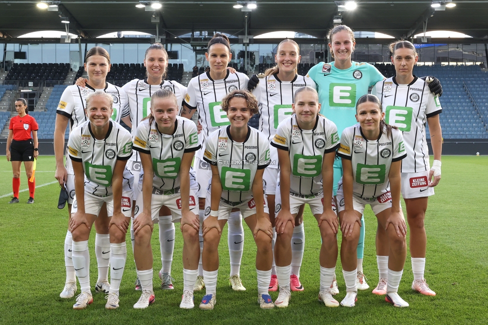 Sturm Frauen - Gintra
UEFA Womens Europa Cup Qualifikation, 1. Runde, SK Sturm Graz Frauen - FC Gintra, Stadion Graz-Liebenau, 26.08.2026.Foto zeigt die Mannschaft der Sturm Frauen
