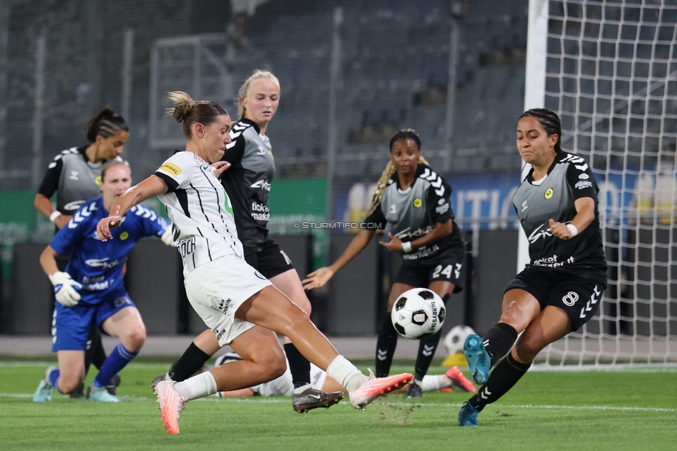 Sturm Frauen - Gintra
UEFA Womens Europa Cup Qualifikation, 1. Runde, SK Sturm Graz Frauen - FC Gintra, Stadion Graz-Liebenau, 26.08.2026.Foto zeigt Laura Krumboeck (Sturm Frauen)
