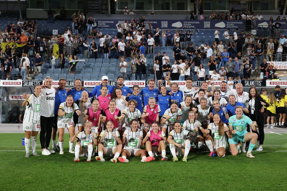 Sturm Frauen - Gintra
UEFA Womens Europa Cup Qualifikation, 1. Runde, SK Sturm Graz Frauen - FC Gintra, Stadion Graz-Liebenau, 26.08.2026.Foto zeigt die Mannschaft der Sturm Frauen

