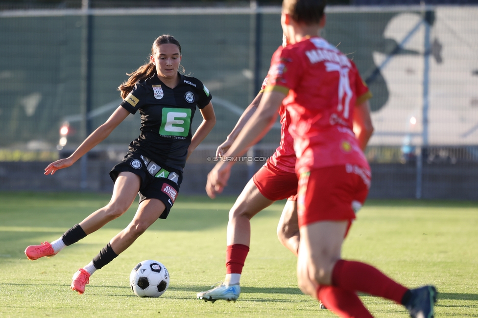 Sturm Frauen - Suedburgenland
OEFB Frauen Bundesliga, 5. Runde, SK Sturm Graz Frauen - SpG Suedburgenland TSV Hartberg, Trainingszentrum Messendorf, 29.08.2026. Foto zeigt Emma Kaiser (Sturm Frauen)
