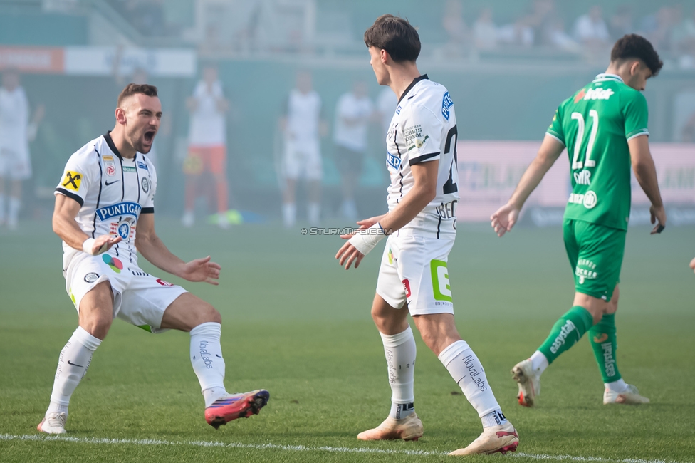 Rapid - Sturm Graz
Oesterreichische Fussball Bundesliga, 5. Runde, SK Rapid Wien - SK Sturm Graz, Weststadion Wien, 30.08.2026. 

Foto zeigt Juergen Heil (Sturm) und Belmin Beganovic (Sturm)
