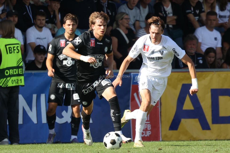 Voitsberg - Sturm Graz
OEFB Cup 2. Runde, TSV Voitsberg - SK Sturm Graz, Muenzer Bioindustrie Sportpark, Voitsberg, 05.09.2026. Foto zeigt Luis Balbo (Sturm)
