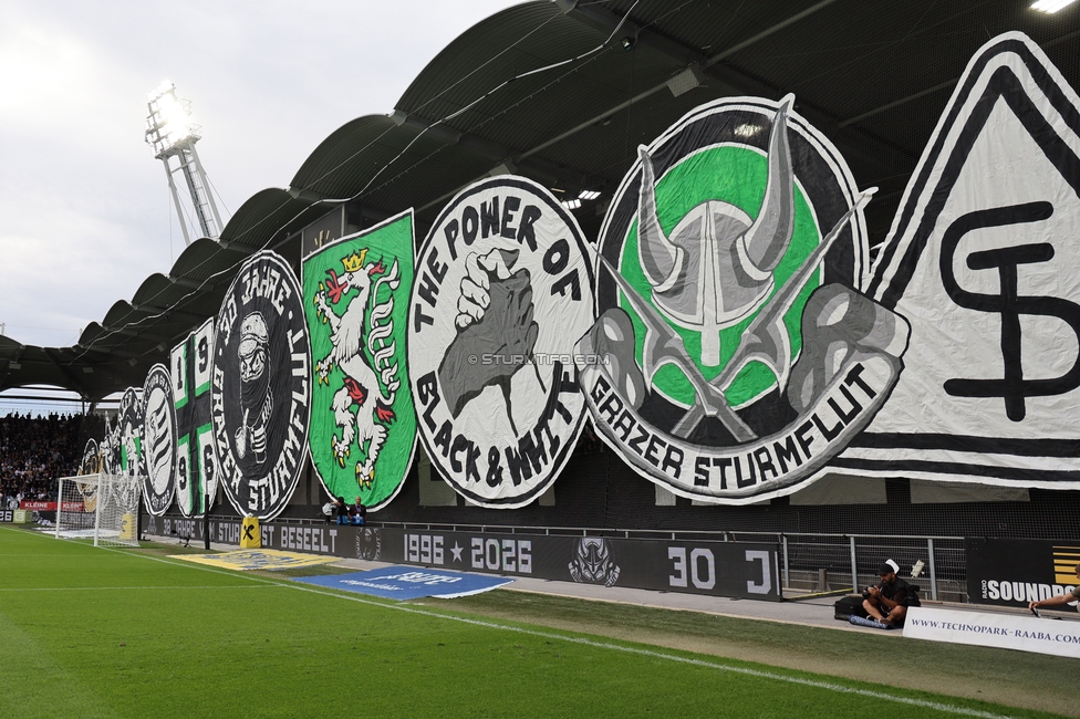Sturm Graz - LASK
Oesterreichische Fussball Bundesliga, 6. Runde, SK Sturm Graz - Linzer ASK, Stadion Graz-Liebenau, 13.09.2026. Foto zeigt Fans von Sturm mit einer Choreografie
