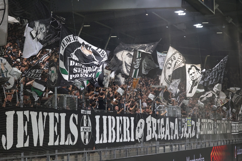 Sturm Graz - Stade Rennes
UEFA Europa League Gruppenphase 1. Spieltag, SK Sturm Graz - Stade Rennes Football Club, Stadion Graz-Liebenau Graz, 16.09.2026. Foto zeigt Fans von Sturm
