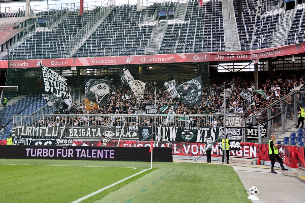RB Salzburg - Sturm Graz
Oesterreichische Fussball Bundesliga, 7. Runde, FC RB Salzburg - SK Sturm Graz, Stadion Wals-Siezenheim, 20.09.2026.

Foto zeigt Fans von Sturm
