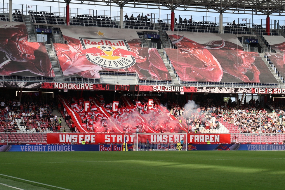 RB Salzburg - Sturm Graz
Oesterreichische Fussball Bundesliga, 7. Runde, FC RB Salzburg - SK Sturm Graz, Stadion Wals-Siezenheim, 20.09.2026.

Foto zeigt Fans von Salzburg mit einer Choreografie
