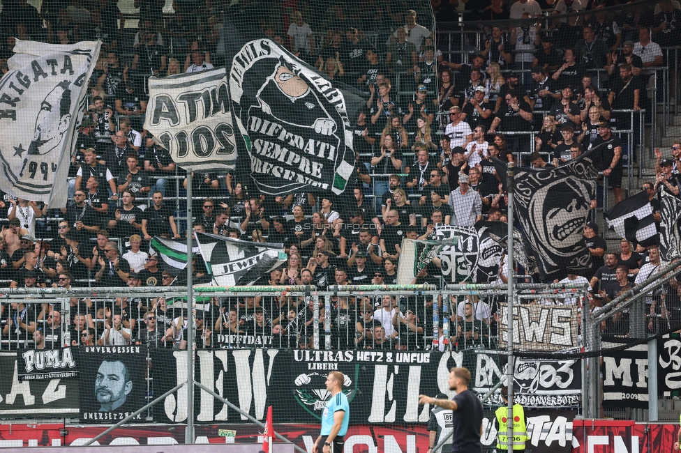 RB Salzburg - Sturm Graz
Oesterreichische Fussball Bundesliga, 7. Runde, FC RB Salzburg - SK Sturm Graz, Stadion Wals-Siezenheim, 20.09.2026.

Foto zeigt Fans von Sturm
Schlüsselwörter: jewels