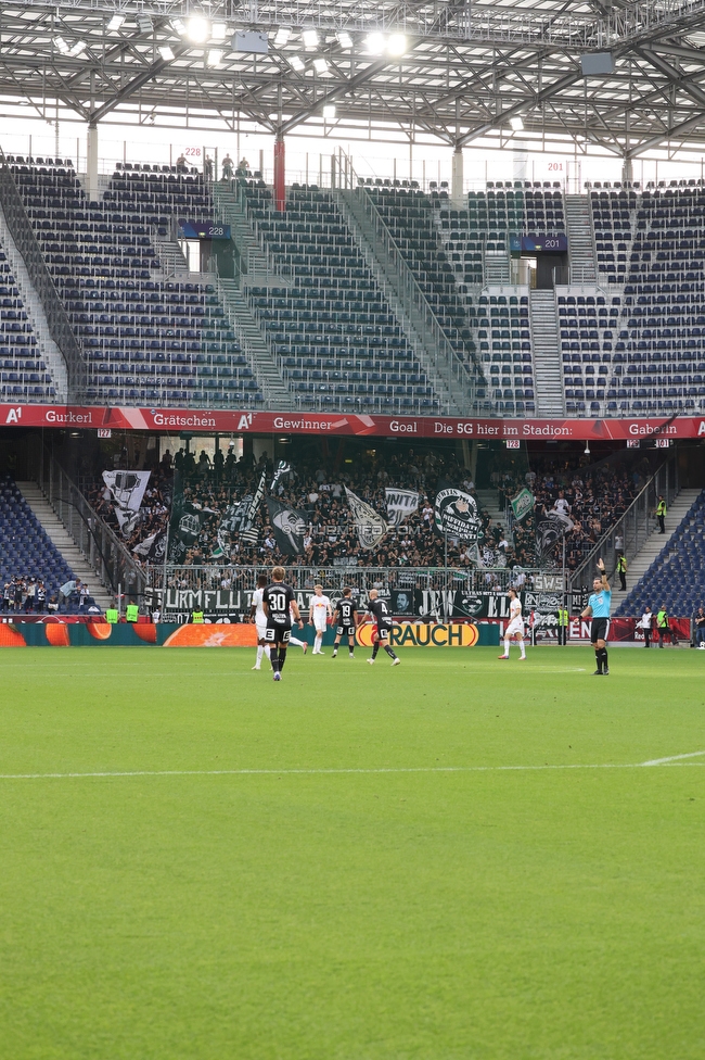 RB Salzburg - Sturm Graz
Oesterreichische Fussball Bundesliga, 7. Runde, FC RB Salzburg - SK Sturm Graz, Stadion Wals-Siezenheim, 20.09.2026.

Foto zeigt Fans von Sturm

