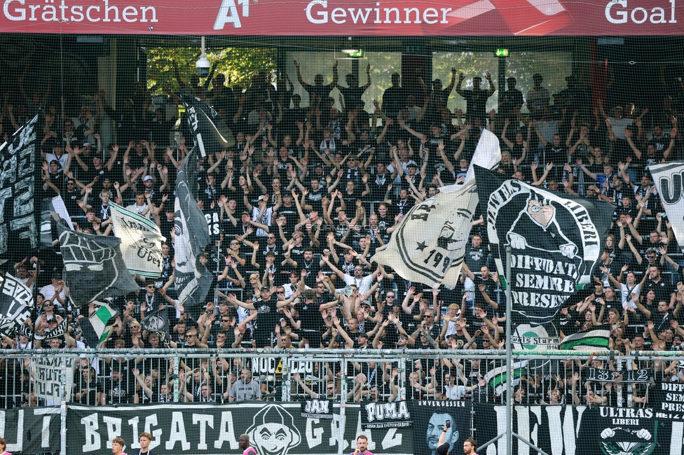 RB Salzburg - Sturm Graz
Oesterreichische Fussball Bundesliga, 7. Runde, FC RB Salzburg - SK Sturm Graz, Stadion Wals-Siezenheim, 20.09.2026.

Foto zeigt Fans von Sturm
