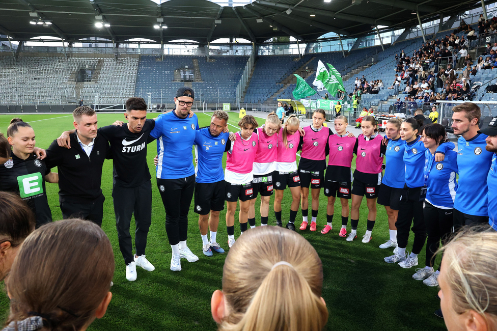 Sturm Frauen - Wolfsburg
UEFA Womens Europa Cup Qualifikation, 2. Runde, SK Sturm Graz Frauen - VfL Wolfsburg, Stadion Graz-Liebenau, 30.09.2026.Foto zeigt die Mannschaft der Sturm Frauen
