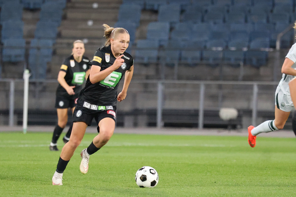 Sturm Frauen - Wolfsburg
UEFA Womens Europa Cup Qualifikation, 2. Runde, SK Sturm Graz Frauen - VfL Wolfsburg, Stadion Graz-Liebenau, 30.09.2026.Foto zeigt Lena Breznik (Sturm Frauen)
