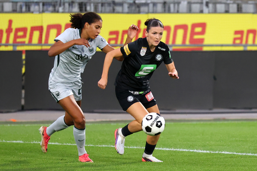 Sturm Frauen - Wolfsburg
UEFA Womens Europa Cup Qualifikation, 2. Runde, SK Sturm Graz Frauen - VfL Wolfsburg, Stadion Graz-Liebenau, 30.09.2026.Foto zeigt Marie Spiess (Sturm Frauen)

