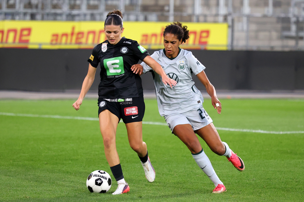 Sturm Frauen - Wolfsburg
UEFA Womens Europa Cup Qualifikation, 2. Runde, SK Sturm Graz Frauen - VfL Wolfsburg, Stadion Graz-Liebenau, 30.09.2026.Foto zeigt Marie Spiess (Sturm Frauen)
