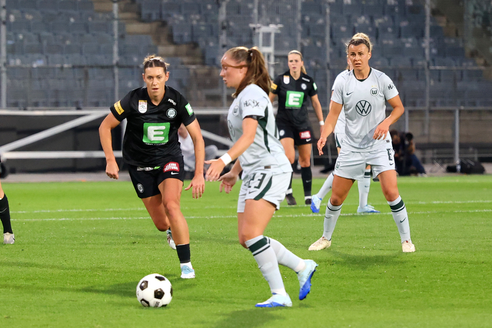 Sturm Frauen - Wolfsburg
UEFA Womens Europa Cup Qualifikation, 2. Runde, SK Sturm Graz Frauen - VfL Wolfsburg, Stadion Graz-Liebenau, 30.09.2026.Foto zeigt Laura Krumboeck (Sturm Frauen)
