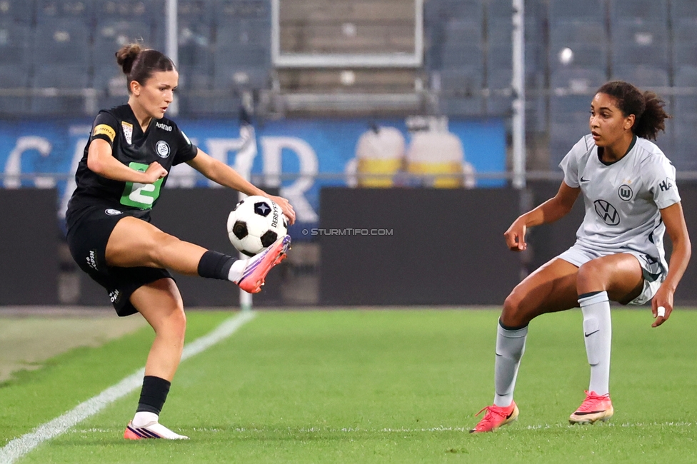 Sturm Frauen - Wolfsburg
UEFA Womens Europa Cup Qualifikation, 2. Runde, SK Sturm Graz Frauen - VfL Wolfsburg, Stadion Graz-Liebenau, 30.09.2026.Foto zeigt Marie Spiess (Sturm Frauen)
