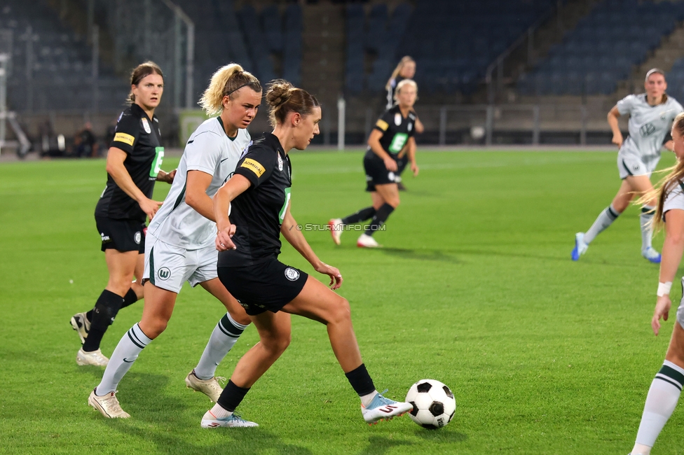 Sturm Frauen - Wolfsburg
UEFA Womens Europa Cup Qualifikation, 2. Runde, SK Sturm Graz Frauen - VfL Wolfsburg, Stadion Graz-Liebenau, 30.09.2026.Foto zeigt Laura Krumboeck (Sturm Frauen)
