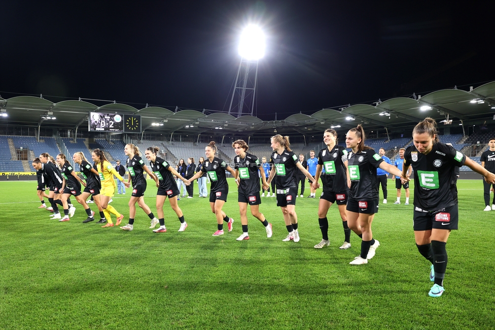 Sturm Frauen - Wolfsburg
UEFA Womens Europa Cup Qualifikation, 2. Runde, SK Sturm Graz Frauen - VfL Wolfsburg, Stadion Graz-Liebenau, 30.09.2026.Foto zeigt die Mannschaft der Sturm Frauen
