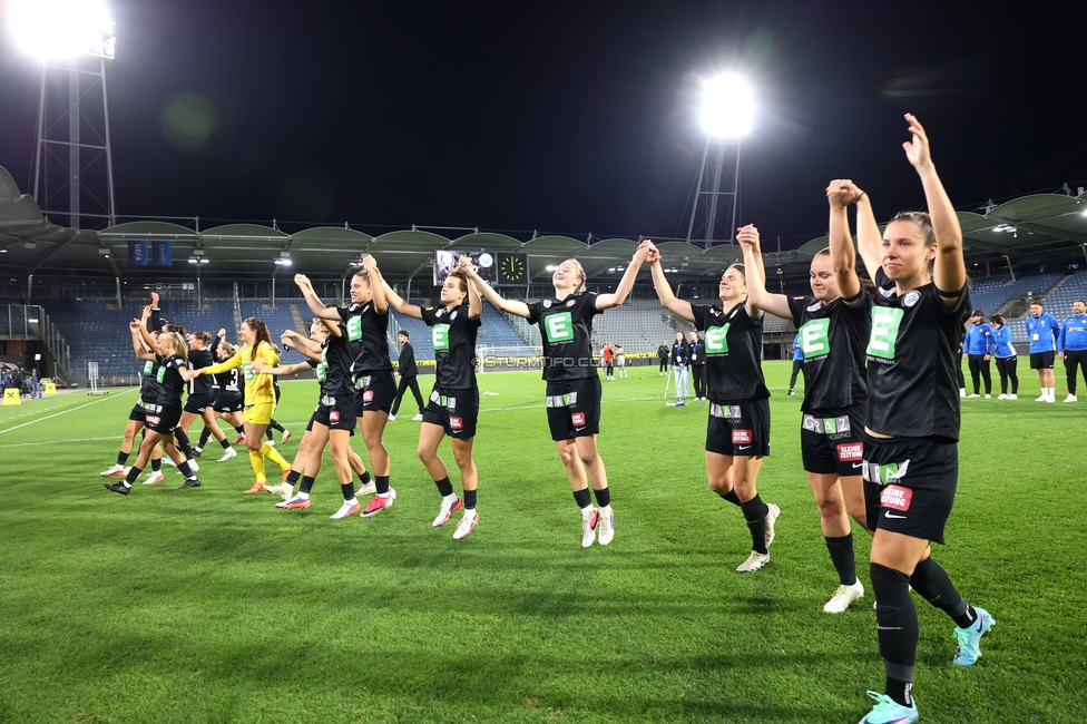 Sturm Frauen - Wolfsburg
UEFA Womens Europa Cup Qualifikation, 2. Runde, SK Sturm Graz Frauen - VfL Wolfsburg, Stadion Graz-Liebenau, 30.09.2026.Foto zeigt die Mannschaft der Sturm Frauen
