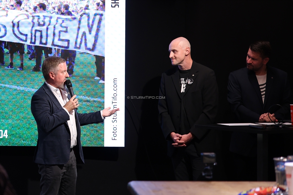 4. Sturmhistorischer Themenabend
4. Sturmhistorischer Themenabend - 20 Jahre Zwangsausgleich, Sportsbar - Das Eggenberg, Graz, 02.10.2026.

Foto zeigt Alexander Stangl (ehem. Vorstand Sturm)
