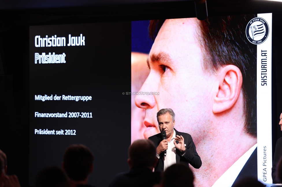 4. Sturmhistorischer Themenabend
4. Sturmhistorischer Themenabend - 20 Jahre Zwangsausgleich, Sportsbar - Das Eggenberg, Graz, 02.10.2026.

Foto zeigt Christian Jauk (Praesident Sturm)
