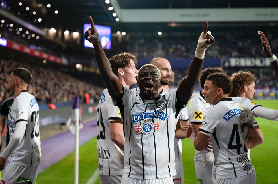 Austria Wien - Sturm Graz
Oesterreichische Fussball Bundesliga, 8. Runde, FK Austria Wien - SK Sturm Graz, Franz Horr Stadion Wien, 10.10.2026.

Foto zeigt Oumar Diakite (Sturm)
Schlüsselwörter: torjubel